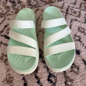 Crocs Getaway Mint Green Slide Sandals